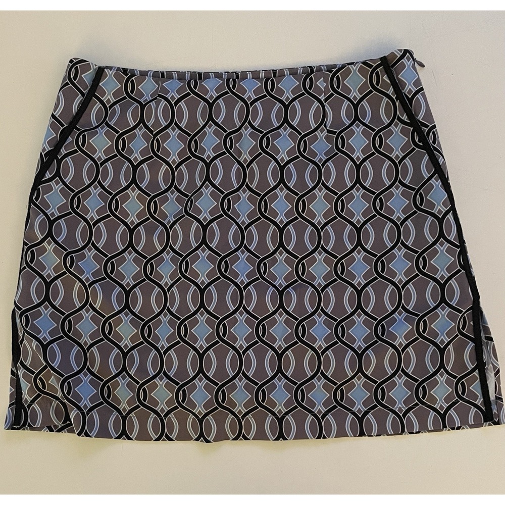 GOLFTINI Twist N Shout Womens Golf Tennis Skort Size 4 Brown/Blue/Black